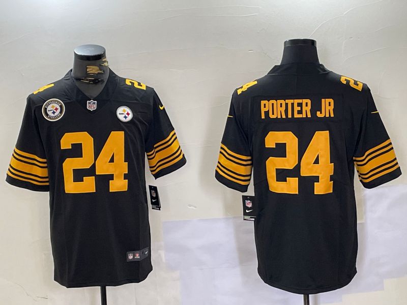 Men Pittsburgh Steelers 24 Porter jr Black 2024 Nike Limited NFL Jersey style 3